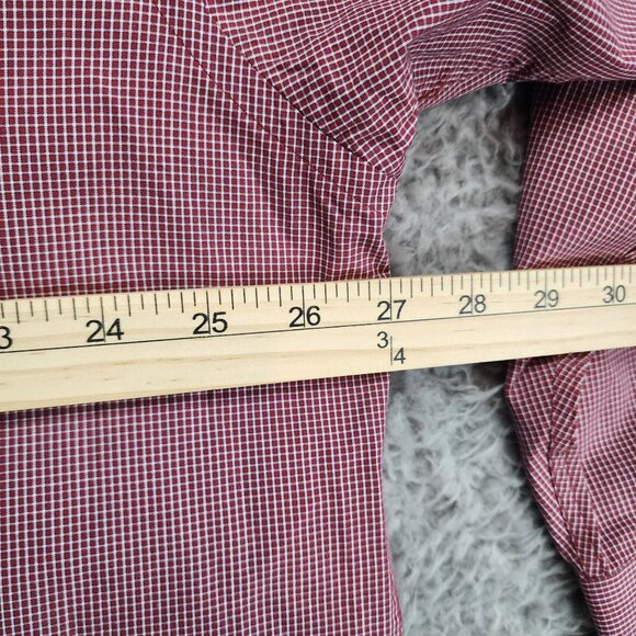 Tommy Hilfiger Shirt Mens 17 Red Check The Lifetime Collar 100% Cotton Button - Picture 6 of 9